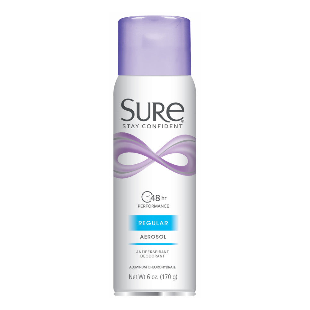Sure Antiperspirant & Deodorant Aerosol, Regular Scent, 6 Oz
